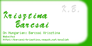 krisztina barcsai business card